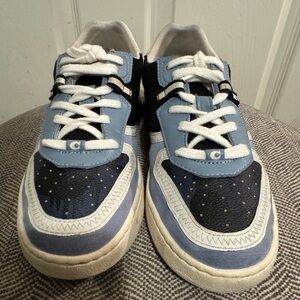 C Casual Lace-Up Sneakers in Navy & Light Blue